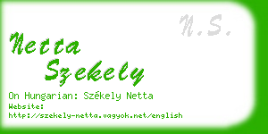 netta szekely business card